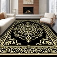 thumbnail image 1 of ODIKA 8'x10' Machine Washable Non-Slip Area Rug, Ornate Medallion Scrollwork with Flourished Filigree Design High Traffic Rug, Black, 573544, 1 of 7