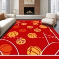 thumbnail image 1 of ODIKA 8'x10' Machine Washable Non-Slip Area Rug, Pass Dribble Challenge Team Sport Artistic Floor Display High Traffic Rug with Pad, Red, 675294, 1 of 8