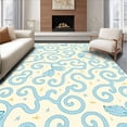 thumbnail image 1 of ODIKA 8'x10' Machine Washable Non-Slip Area Rug, Pastel Adventure Trails Featuring Interlocking Paths and Boho Tents High Traffic Rug, Blue, 683195, 1 of 7