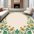 thumbnail image 1 of ODIKA 8'x10' Machine Washable Non-Slip Area Rug, Pastoral Enchanted Garden Bloom Whimsical Faded Treasure Charm High Traffic Rug with Pad, Beige, 663820, 1 of 8