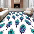 thumbnail image 1 of ODIKA 8'x10' Machine Washable Non-Slip Area Rug, Peacock Feather Handcraft Kit Displaying Elegant Plume Designs High Traffic Rug, Black, 634752, 1 of 7
