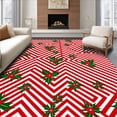 thumbnail image 1 of ODIKA 8'x10' Machine Washable Non-Slip Area Rug, Peppermint Stripe Interlocking Holiday High Traffic Rug, Red, 628531, 1 of 7