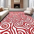 thumbnail image 1 of ODIKA 8'x10' Machine Washable Non-Slip Area Rug, Peppermint Swirl Holiday with Festive Striped Design High Traffic Rug with Pad, Red, 731729, 1 of 8