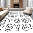 thumbnail image 1 of ODIKA 8'x10' Machine Washable Non-Slip Area Rug, Phonics Teaching with Illustrated Letter Characters Design High Traffic Rug, Black, 690845, 1 of 7