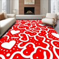 thumbnail image 1 of ODIKA 8'x10' Machine Washable Non-Slip Area Rug, Playful And Polka Dot With Cheerful Vibes High Traffic Rug with Pad, Red, 618172, 1 of 8