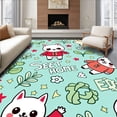 thumbnail image 1 of ODIKA 8'x10' Machine Washable Non-Slip Area Rug, Playful Animal Character Doormat featuring Sweet Design High Traffic Rug with Pad, Blue, 725310, 1 of 8