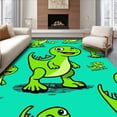 thumbnail image 1 of ODIKA 8'x10' Machine Washable Non-Slip Area Rug, Prehistoric Friendly Dino Latch Hook Project High Traffic Rug, Green, 727244, 1 of 7