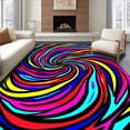 thumbnail image 1 of ODIKA 8'x10' Machine Washable Non-Slip Area Rug, Radiant Swirl with Spiral Accent and Vivid Color High Traffic Rug, Red, 643783, 1 of 7