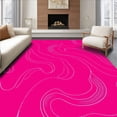 thumbnail image 1 of ODIKA 8'x10' Machine Washable Non-Slip Area Rug, Radiant Wave Ripple Design with Glittering Hot Pink Highlights High Traffic Rug, Pink, 652758, 1 of 7