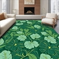thumbnail image 1 of ODIKA 8'x10' Machine Washable Non-Slip Area Rug, Rainforest Canopy Exotic Verdant Flora Botanical Illustration High Traffic Rug, Green, 702622, 1 of 7