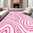 thumbnail image 1 of ODIKA 8'x10' Machine Washable Non-Slip Area Rug, Refined Shearling Inspired Ripple Design with Subtle Feathered Edges and Flow High Traffic Rug, Pink, 504182, 1 of 7