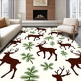 thumbnail image 1 of ODIKA 8'x10' Machine Washable Non-Slip Area Rug, Reindeer Entrance with Antler Branch Details High Traffic Rug, Brown, 737644, 1 of 7
