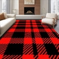 thumbnail image 1 of ODIKA 8'x10' Machine Washable Non-Slip Area Rug, Rustic Gingham Doorway Greeting Yuletide Entrance Decoration High Traffic Rug with Pad, Red, 417882, 1 of 8
