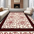 thumbnail image 1 of ODIKA 8'x10' Machine Washable Non-Slip Area Rug, Rustic Holiday Plaid with Cane Stripe High Traffic Rug with Pad, Red, 627562, 1 of 8