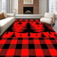 thumbnail image 1 of ODIKA 8'x10' Machine Washable Non-Slip Area Rug, Rustic Pine Checkered Yuletide Decorative Accent High Traffic Rug with Pad, Red, 651828, 1 of 8