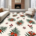 thumbnail image 1 of ODIKA 8'x10' Machine Washable Non-Slip Area Rug, Rustic Pinecone Berry Hearth Decoration Seasonal Gift Selection High Traffic Rug, Ivory, 732224, 1 of 7