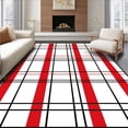 thumbnail image 1 of ODIKA 8'x10' Machine Washable Non-Slip Area Rug, Rustic Tartan Grid Design with Contrast High Traffic Rug, Red, 506475, 1 of 7