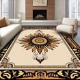 thumbnail image 1 of ODIKA 8'x10' Machine Washable Non-Slip Area Rug, Safari Animal Crochet Kit Featuring Detailed Embroidery High Traffic Rug, Beige, 633004, 1 of 7