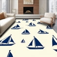 thumbnail image 1 of ODIKA 8'x10' Machine Washable Non-Slip Area Rug, Sailboat with Fleet Racing High Traffic Rug with Pad, Navy, 599443, 1 of 8