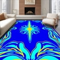 thumbnail image 1 of ODIKA 8'x10' Machine Washable Non-Slip Area Rug, Sapphire Swirls Fluid Abstract Ornamentation High Traffic Rug, Blue, 379632, 1 of 7