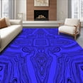 thumbnail image 1 of ODIKA 8'x10' Machine Washable Non-Slip Area Rug, Scrollwork Filigree Motif High Traffic Rug with Pad, Blue, 533175, 1 of 8