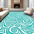thumbnail image 1 of ODIKA 8x10 Machine Washable Non-Slip Area Rug, Seaside Breeze Elegant Surf Flowing Tidal Majesty High Traffic Rug, Blue, 515889, 1 of 7