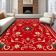 thumbnail image 1 of ODIKA 8'x10' Machine Washable Non-Slip Area Rug, Seasonal Celebration Artisan Exquisite High Traffic Rug with Pad, Red, 614533, 1 of 8