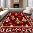 thumbnail image 1 of ODIKA 8'x10' Machine Washable Non-Slip Area Rug, Seasonal Nutcracker Parade Deluxe Cushioned Duo High Traffic Rug, Red, 624099, 1 of 7