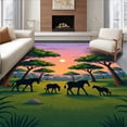 thumbnail image 1 of ODIKA 8'x10' Machine Washable Non-Slip Area Rug, Serene Safari Journey Through Misty Canopy High Traffic Rug, Green, 513979, 1 of 7