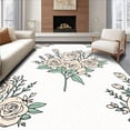 thumbnail image 1 of ODIKA 8x10 Machine Washable Non-Slip Area Rug, Simple Cottage Rose Spray with Minimalist Floral Arrangement High Traffic Rug, Beige, 544708, 1 of 7