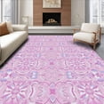 thumbnail image 1 of ODIKA 8'x10' Machine Washable Non-Slip Area Rug, Snowflake Lattice with Subtle Ombre Petal High Traffic Rug with Pad, Pink, 653586, 1 of 8