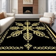 thumbnail image 1 of ODIKA 8'x10' Machine Washable Non-Slip Area Rug, Sparkling Snowflake Medallion Tree Skirt with Glittering Accent Details High Traffic Rug with Pad, Black, 628015, 1 of 8