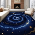 thumbnail image 1 of ODIKA 8'x10' Machine Washable Non-Slip Area Rug, Spiral Galaxy Constellation Cave Tunnel Sanctuary with Removable Base High Traffic Rug, Blue, 679361, 1 of 7