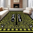 thumbnail image 1 of ODIKA 8'x10' Machine Washable Non-Slip Area Rug, Spooky Skeleton Arc Half Moon Entry Halloween Theme Design High Traffic Rug, Black, 514377, 1 of 7