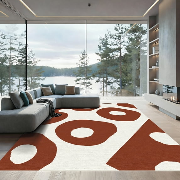 ODIKA 8x10 Machine Washable Non-Slip Area Rug, Spotted Bovine Faux Skin ...