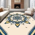 thumbnail image 1 of ODIKA 8'x10' Machine Washable Non-Slip Area Rug, Starburst Design with Symmetrical Radial Composition High Traffic Rug, Blue, 665161, 1 of 7