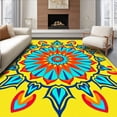 thumbnail image 1 of ODIKA 8'x10' Machine Washable Non-Slip Area Rug, Starburst Fluffy Accent High Traffic Rug with Pad, Yellow, 526599, 1 of 8