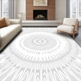 thumbnail image 1 of ODIKA 8'x10' Machine Washable Non-Slip Area Rug, Starburst Medallion with Radial Sunburst High Traffic Rug, Gray, 572898, 1 of 7