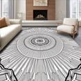 thumbnail image 1 of ODIKA 8'x10' Machine Washable Non-Slip Area Rug, Stylized Symmetrical Inspired with Metallic Touches High Traffic Rug, Black, 351549, 1 of 7