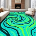 thumbnail image 1 of ODIKA 8'x10' Machine Washable Non-Slip Area Rug, Swirling Vortex Contemporary Accent with Dynamic Flow Design High Traffic Rug with Pad, Blue, 595313, 1 of 8