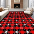 thumbnail image 1 of ODIKA 8'x10' Machine Washable Non-Slip Area Rug, Tartan Inspired Festive Floor with Scottish Highland Motifs High Traffic Rug with Pad, Red, 624673, 1 of 8