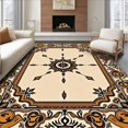 thumbnail image 1 of ODIKA 8'x10' Machine Washable Non-Slip Area Rug, Tile Inspired Foam with Ornate Details High Traffic Rug with Pad, Beige, 590047, 1 of 8