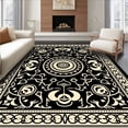 thumbnail image 1 of ODIKA 8'x10' Machine Washable Non-Slip Area Rug, Tile Inspired Mudroom Noise Absorbing Floor Cover High Traffic Rug, Black, 547649, 1 of 5