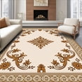 thumbnail image 1 of ODIKA 8'x10' Machine Washable Non-Slip Area Rug, Timeless Symmetrical High Traffic Rug with Pad, Beige, 517022, 1 of 8