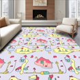 thumbnail image 1 of ODIKA 8'x10' Machine Washable Non-Slip Area Rug, Traditional Hen House Village Scene High Traffic Rug with Pad, Yellow, 731815, 1 of 8