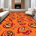 thumbnail image 1 of ODIKA 8'x10' Machine Washable Non-Slip Area Rug, Traditional Japanese Food Festival Illustration with Lantern Accents High Traffic Rug with Pad, Orange, 700340, 1 of 8