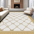 thumbnail image 1 of ODIKA 8'x10' Machine Washable Non-Slip Area Rug, Traditional Lattice with Subtle Gradient Transitions High Traffic Rug, Gold, 659033, 1 of 7