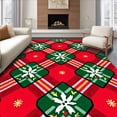 thumbnail image 1 of ODIKA 8'x10' Machine Washable Non-Slip Area Rug, Traditional Tartan Plaid with Holly Berry Accent Motifs High Traffic Rug with Pad, Red, 625710, 1 of 8