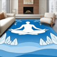 thumbnail image 1 of ODIKA 8'x10' Machine Washable Non-Slip Area Rug, Tranquil Snowfall Meditation Doorway Accent High Traffic Rug, Blue, 612549, 1 of 7