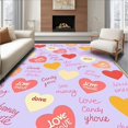 thumbnail image 1 of ODIKA 8'x10' Machine Washable Non-Slip Area Rug, Tree Skirt Pastel Love Token Holiday High Traffic Rug, Purple, 631531, 1 of 7